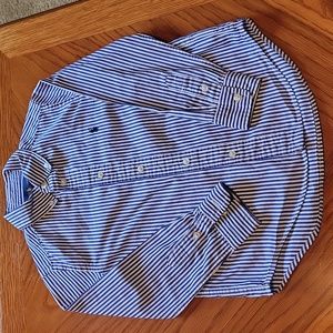Ralph Lauren Blue & White Striped Shirt - Boys Size 5